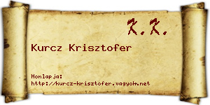 Kurcz Krisztofer névjegykártya